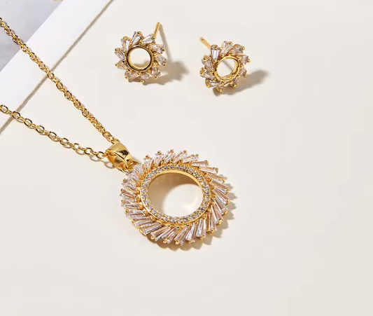 Zircon Moon and Star Set